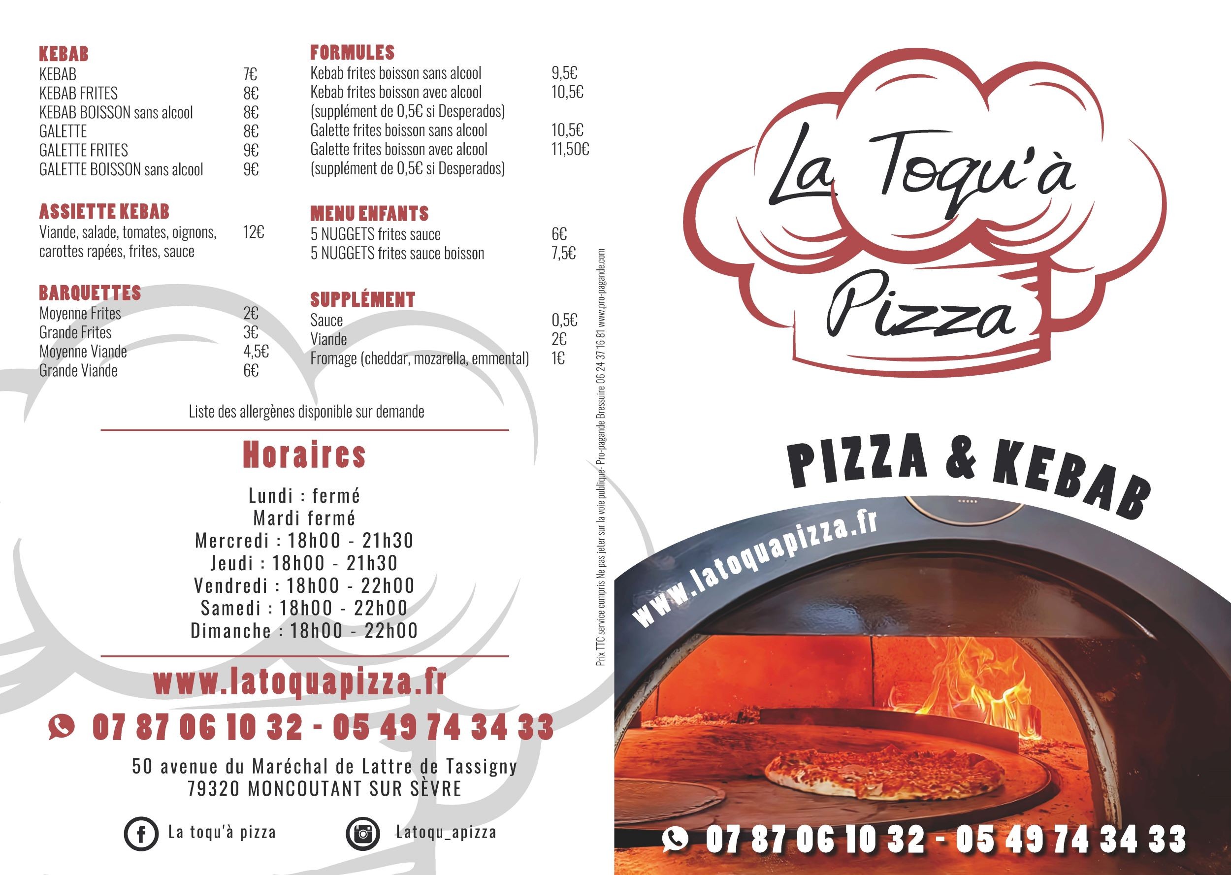 Depliant la toqu a pizza